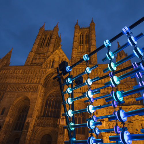 Installation outside Lincoln Cathedral as part of Frequency Festival 2017