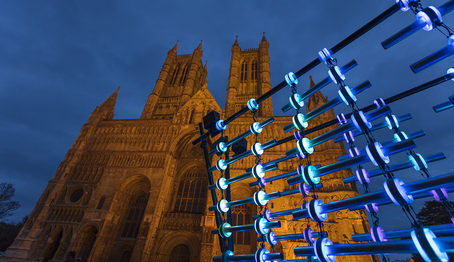 Installation outside Lincoln Cathedral as part of Frequency Festival 2017