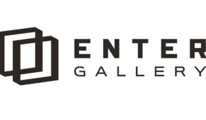enter gallery in black text and two overlapping black squares