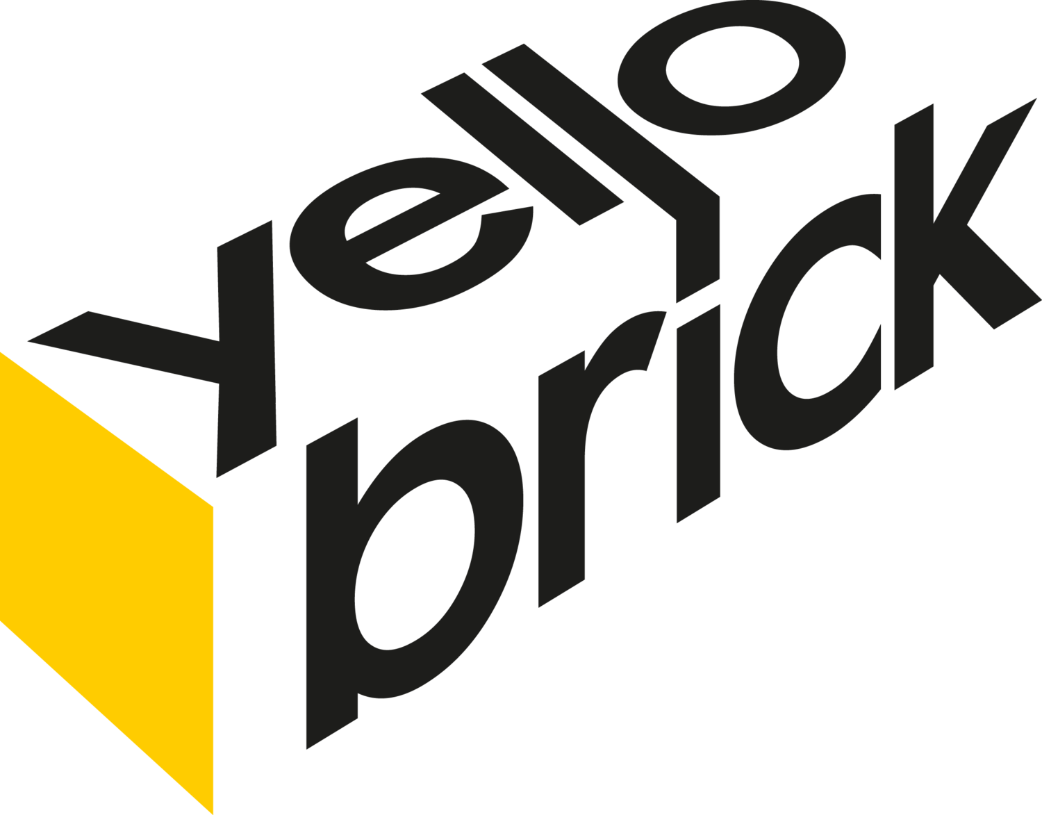 text in black Yello Brick with a yellow rectangle to left of text